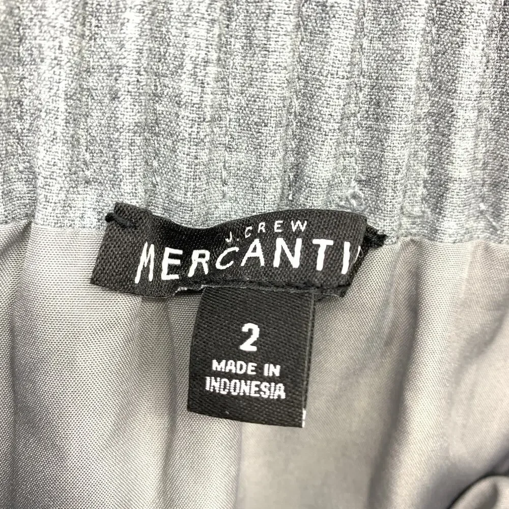 J. Crew Mercantile Skirt Women's Sz 2 Paperbag Waist Sidewalk Mini Gray Pockets